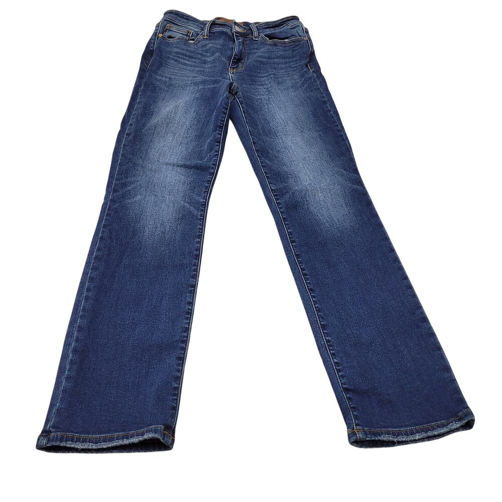 Judy Blue high rise straight leg jeans therma denim 29 dark wash stretch
